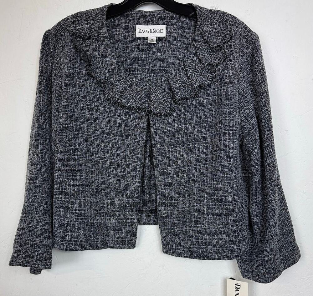 Danny & Nicole Gray 3/4 Sleeve Dress Jacket Women's 16